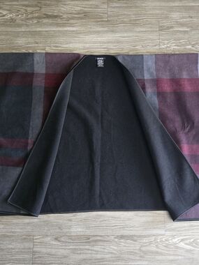 Ike Behar Black Reversible Plaid Cape/Poncho